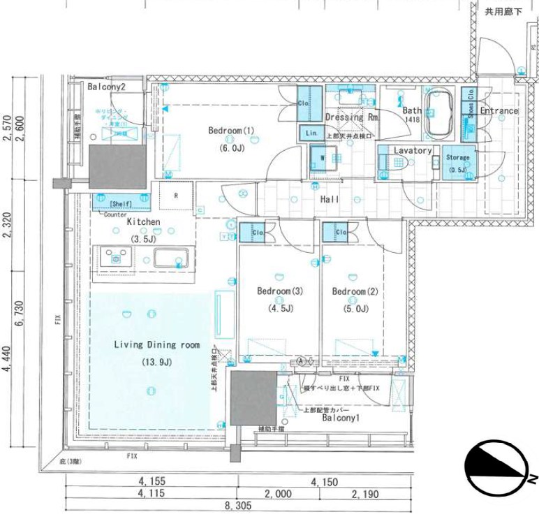 リビオタワー品川 間取図・土地図