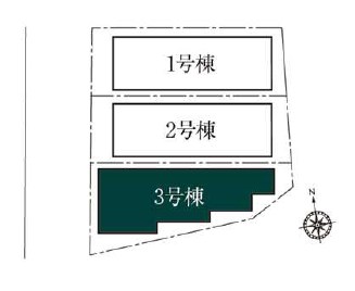 杉並区下井草３丁目　新築戸建　3号棟 全体区画図