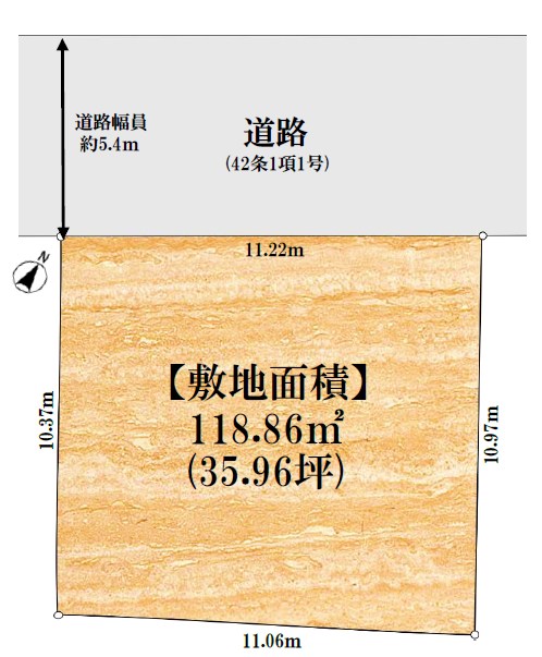 杉並区下井草２丁目　売地　全1区画 間取図・土地図