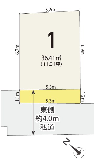 文京区白山４丁目　売地　全1区画 間取図・土地図