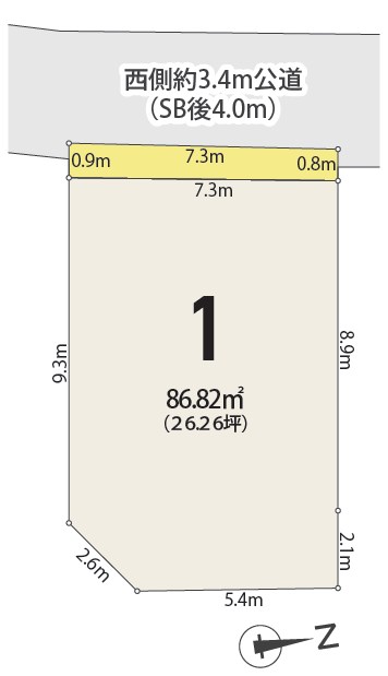 川崎市中原区井田１丁目　売地　全1区画 間取図・土地図