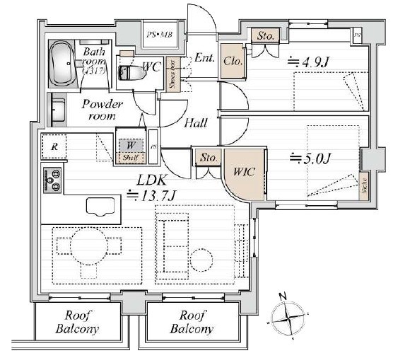 ライオンズマンション麻布十番南 間取図・土地図