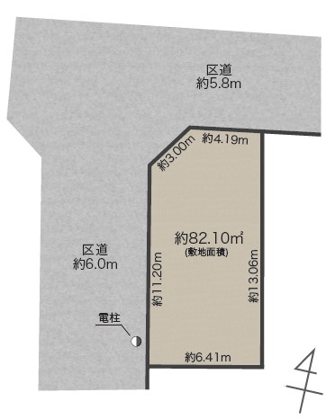 世田谷区弦巻４丁目　売地　全1区画 間取図・土地図