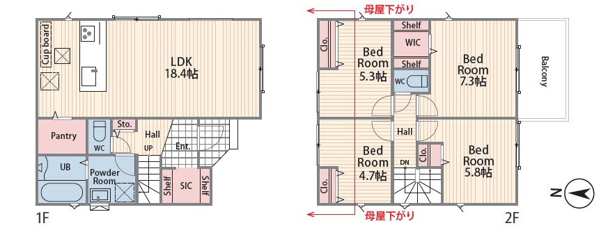 横浜市港北区新吉田東５丁目　新築戸建　4期 間取図・土地図