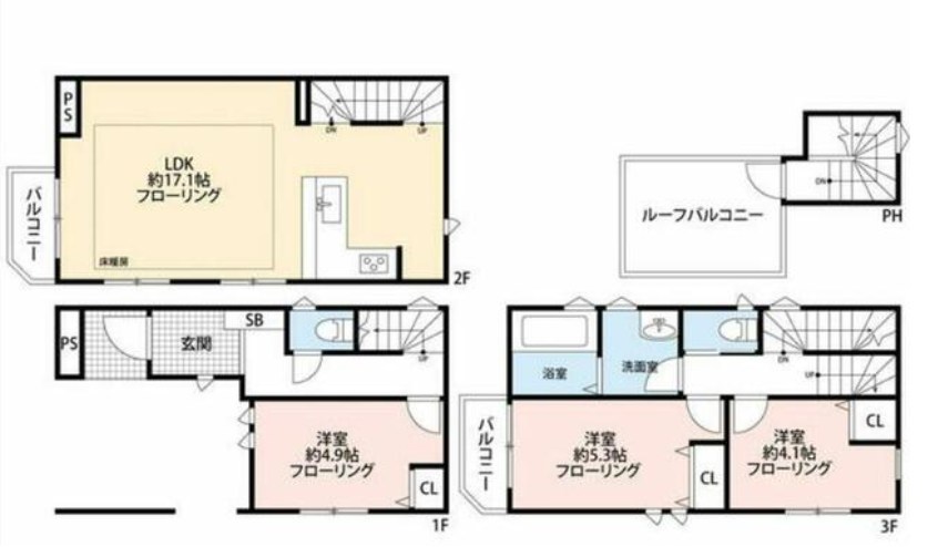 横浜市港北区篠原北１丁目　中古戸建　限定1棟 間取図・土地図