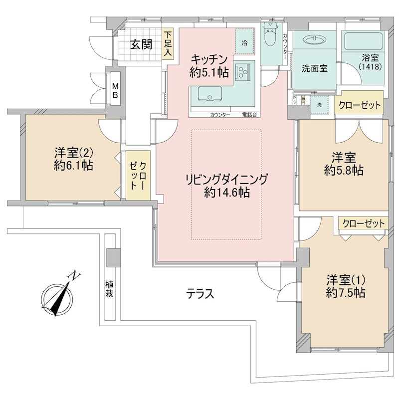 ユニテ藤が丘ウエストテラス 間取図・土地図