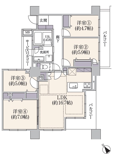 ヴィルヌーブタワー横浜・関内 間取図・土地図
