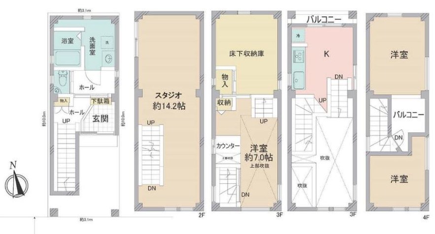 横浜市西区戸部町５丁目 中古戸建 全1棟 間取図・土地図