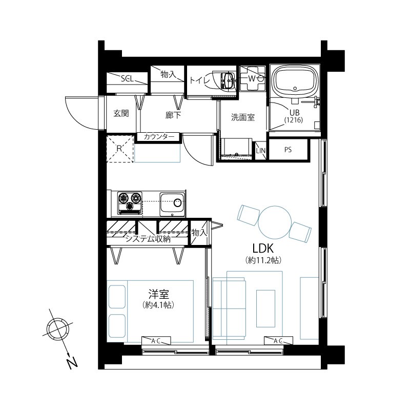 城北台マンション 間取図・土地図