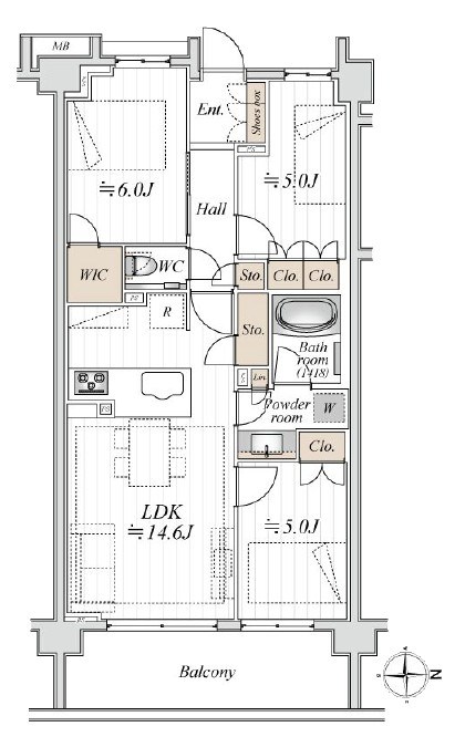 パークナード経堂 間取図・土地図