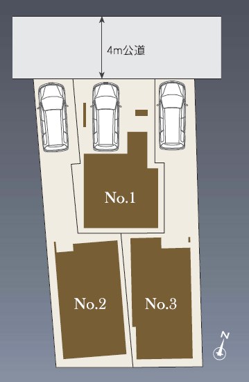 豊島区北大塚３丁目　新築戸建　3号棟   全体区画図