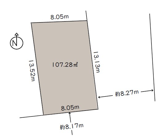 新宿区新小川町　売地　限定1区画 間取図・土地図