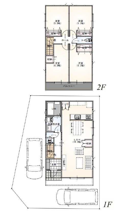 川崎市川崎区藤崎２丁目　売地　全1区画 建物プラン例（間取り図）