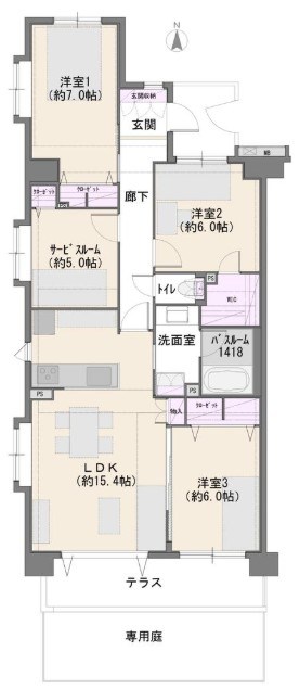ライオンズプラザ武蔵新城 間取図・土地図
