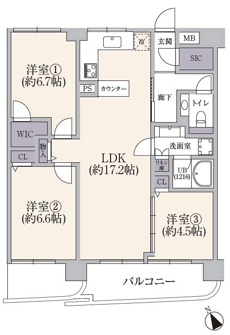 グランドマンション野方 間取図・土地図