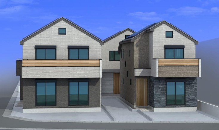 世田谷区北烏山９丁目　新築戸建　A号棟  完成予想図（外観）