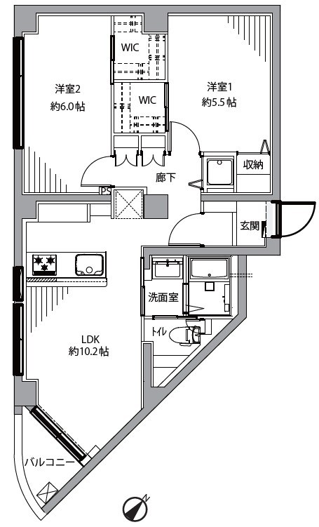 シャンボール尾山台 間取図・土地図