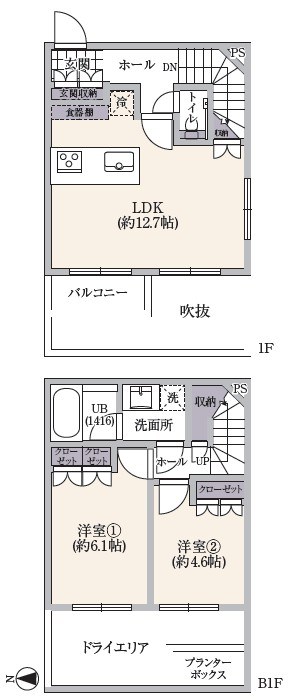 トワイズ成城 間取図・土地図