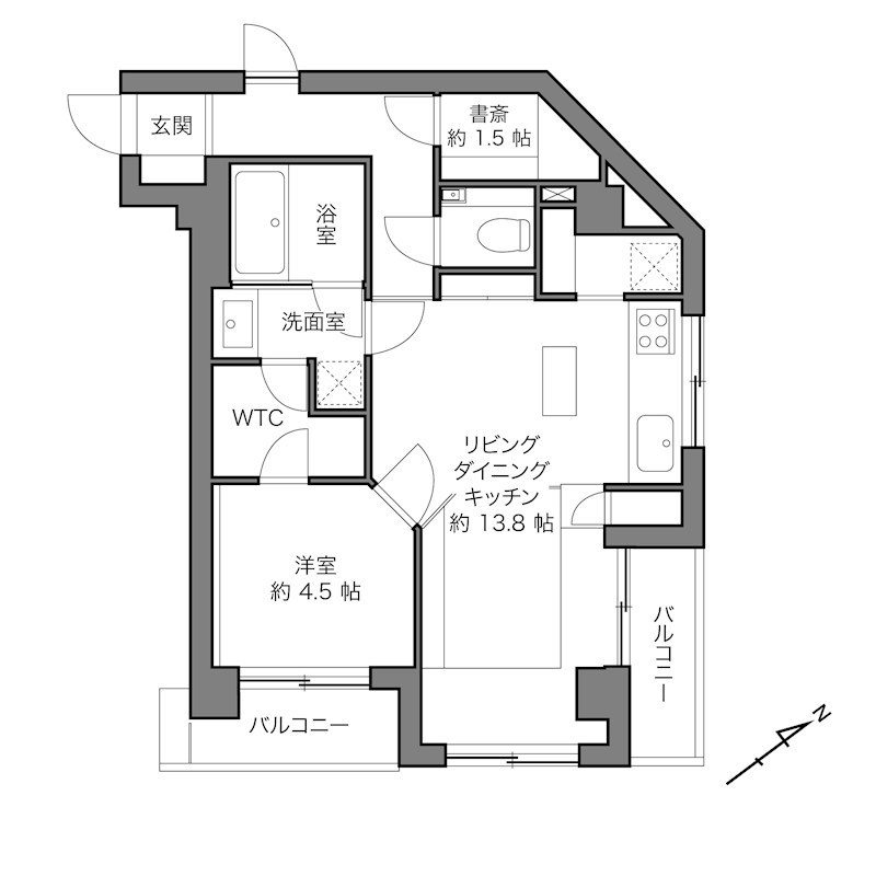上野毛日伸マンション 間取図・土地図