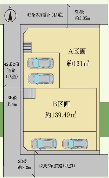 横浜市港北区仲手原２丁目　売地　A区画 間取図・土地図