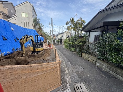 横浜市港北区仲手原２丁目　売地　A区画 現地写真（前面道路含む現地写真）