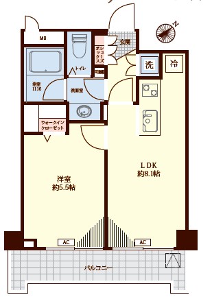 中銀新川マンシオン 間取図・土地図
