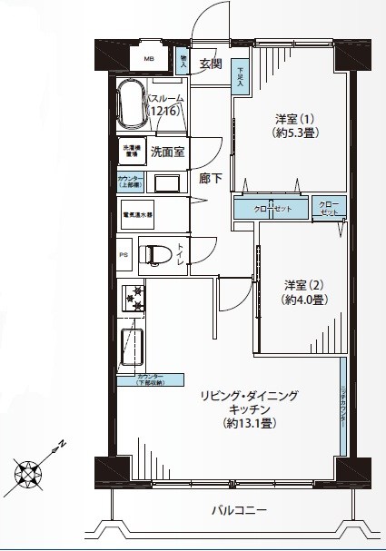 大森北一ハイツ 間取図・土地図