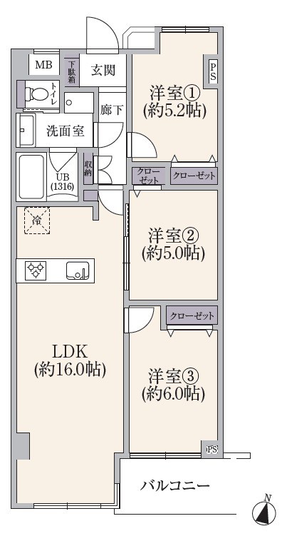 鷺沼ハイライズ 間取図・土地図
