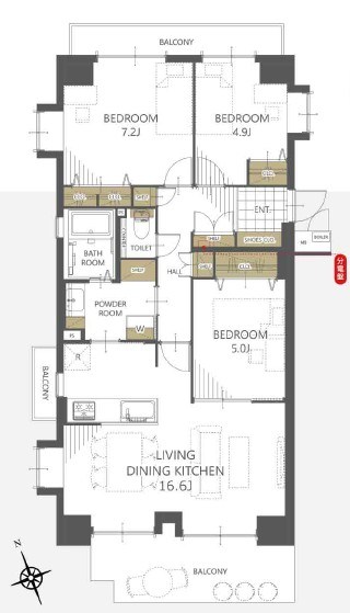オーベル元住吉 間取図・土地図