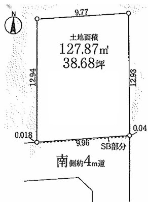 目黒区平町2丁目 売地 限定1区画 間取図・土地図