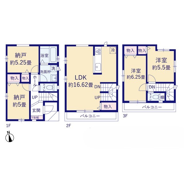 川崎市高津区溝口６丁目 新築戸建 D号棟 間取図・土地図