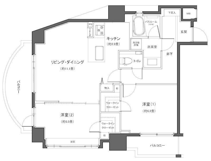 朝日マンション白金通り 間取図・土地図