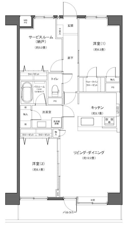 ライオンズマンション溝の口 間取図・土地図