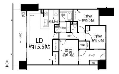 ガーデンティアラ武蔵小杉 間取図・土地図