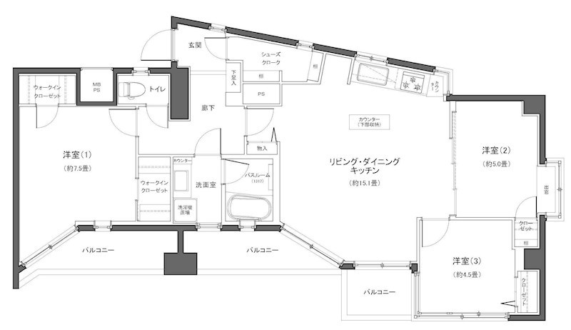 ライオンズマンション平間駅前 間取図・土地図