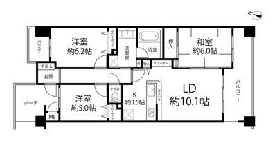 セザール仲池上 間取図・土地図