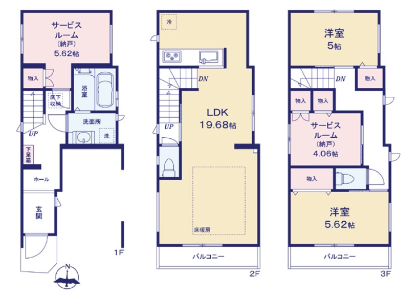 江東区大島８丁目　新築戸建　2号棟  間取図・土地図