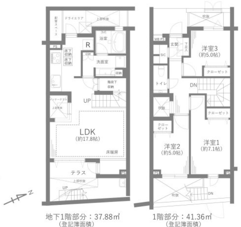 ＬＡＹＥＲＳ　ＨＯＵＳＥ杉並善福寺川公園 間取図・土地図