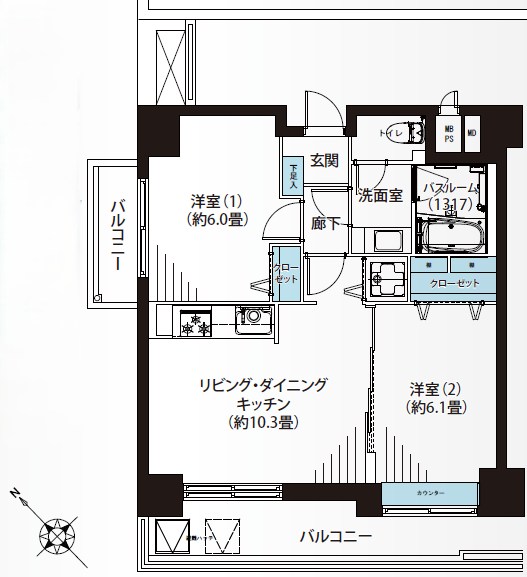 日商岩井碑文谷マンション 間取図・土地図