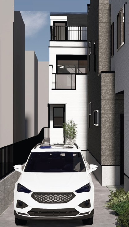 目黒区上目黒４丁目　売地　A区画 建物プラン例（パース・外観）