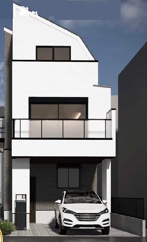 目黒区上目黒４丁目　売地　B区画  建物プラン例（パース・外観）