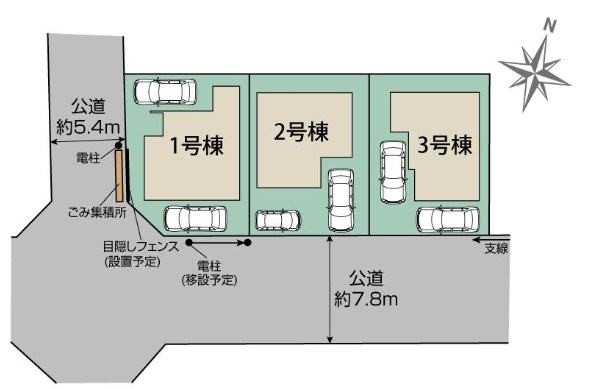 杉並区善福寺４丁目　新築戸建　1号棟 全体区画図