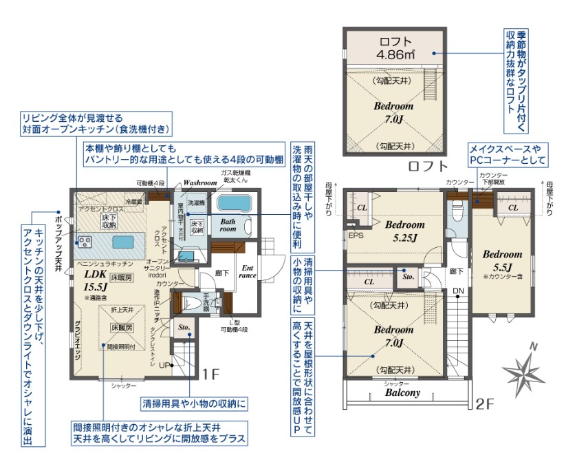 杉並区善福寺４丁目　新築戸建　2号棟 間取図・土地図
