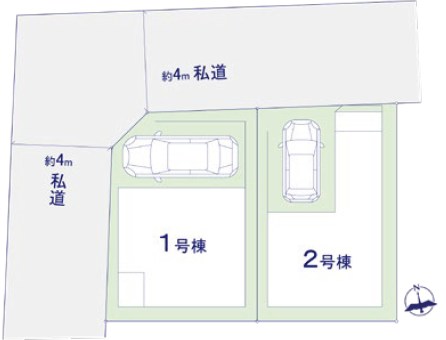 大田区西六郷３丁目　新築戸建　1号棟 全体区画図