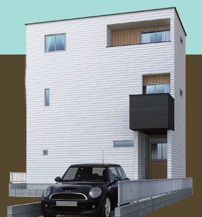 川崎市川崎区四谷上町　新築戸建　最終2号棟 完成予想図（外観）