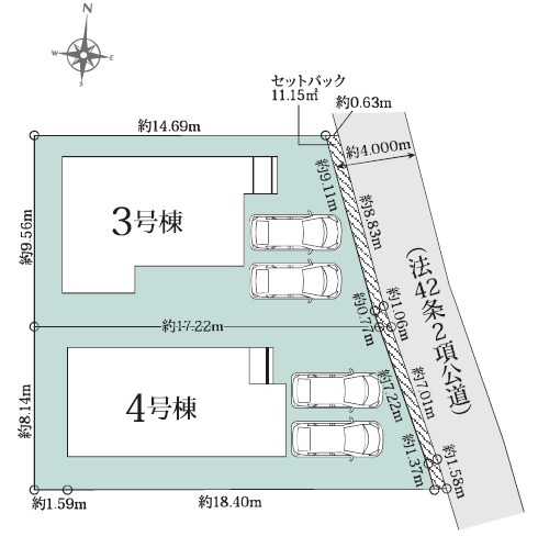 川崎市宮前区西野川３丁目　新築戸建　4号棟  全体区画図