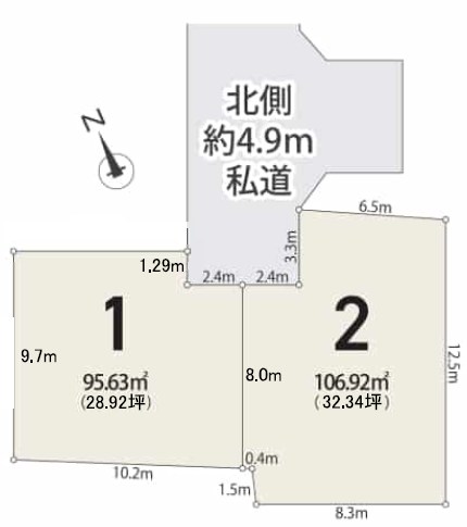 杉並区永福2丁目 売地 1区画 間取図・土地図