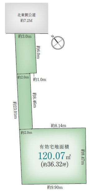 杉並区上荻２丁目　売地　B区画  間取図・土地図
