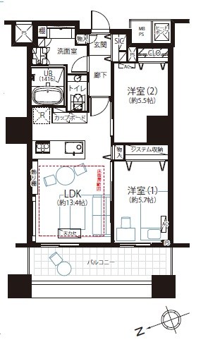 ザ・パークハウス西新宿タワー６０ 間取図・土地図