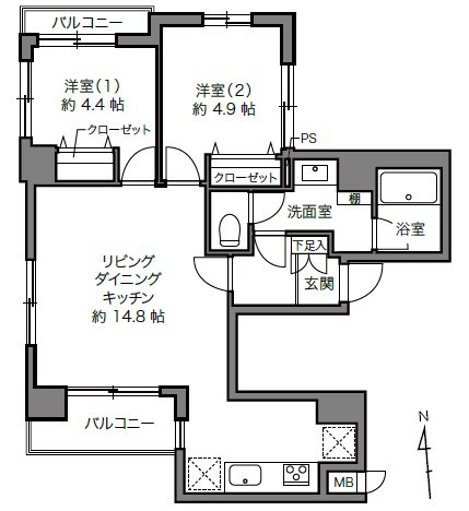 蔵前アムフラット 間取図・土地図